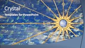  Presentation with ancient map - Presentation theme featuring ancient map background and a ocean colored foreground