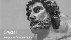  Presentation with ancient roman - Beautiful slide set featuring ancient marble portrait of man backdrop and a gray colored foreground