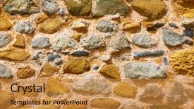  Presentation with masonry - PPT theme having ancient masonry of rough stones background and a gold colored foreground