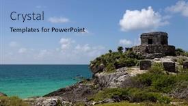  Presentation with maya - Presentation theme enhanced with ancient maya city ruins background and a light blue colored foreground