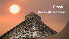  Presentation with mayan - Audience pleasing presentation theme consisting of ancient mayan pyramid kukulcan temple backdrop and a coral colored foreground