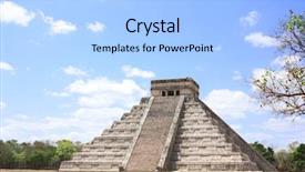 Presentation with mayan - Cool new slide set with ancient mayan pyramid kukulcan temple backdrop and a light blue colored foreground