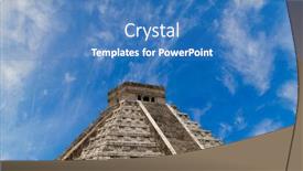  Presentation with mayan - Beautiful slide deck featuring ancient-mayan-pyramid-kukulcan-temple backdrop and a teal colored foreground