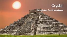  Presentation with mayan - Cool new PPT theme with ancient mayan pyramid kukulcan temple backdrop and a coral colored foreground