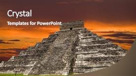 Presentation with mayan - Presentation theme consisting of ancient mayan pyramid kukulcan temple background and a  colored foreground