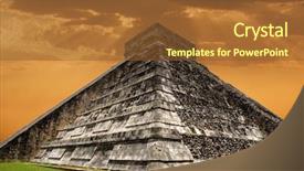  Presentation with mayan - Cool new PPT theme with ancient mayan pyramid kukulcan temple backdrop and a tawny brown colored foreground