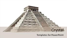  Presentation with mexico - Presentation theme featuring ancient mayan pyramid kukulcan temple background and a mint green colored foreground