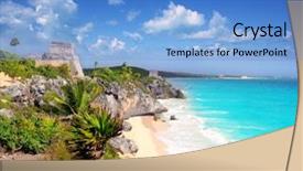  Presentation with maya - Beautiful PPT layouts featuring ancient mayan ruins temple backdrop and a light blue colored foreground