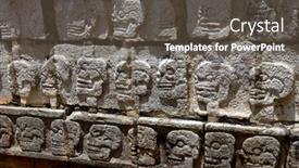 Presentation with mayan - Theme having ancient mayan temple detail at chichen itza yucatan mexico background and a dark gray colored foreground