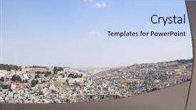  Presentation with ancient israel - Presentation consisting of ancient middle east - walls of the old city background and a light blue colored foreground
