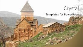  Presentation with armenia - Slide deck consisting of ancient monastery noravank in the mountains in amaghu valley armenia was founded in 1205 background and a white colored foreground