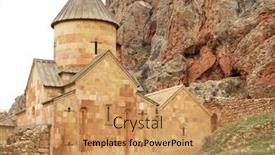  Presentation with armenia - Presentation theme with ancient monastery noravank in the mountains in amaghu valley armenia was founded in 1205 background and a coral colored foreground
