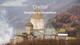  Presentation with monastery - PPT theme enhanced with ancient monastery tatev covered with clouds in the mountains of armenia was founded in year 906 background and a gray colored foreground