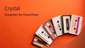  Presentation with old music - Theme having ancient music - set of old audio cassettes background and a gray colored foreground