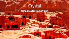  Presentation with petra jordan - Slide set with ancient nabataean tombs in petra background and a crimson colored foreground