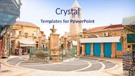  Presentation with ancient israel - Beautiful PPT theme featuring ancient old part of jerusalem backdrop and a sky blue colored foreground
