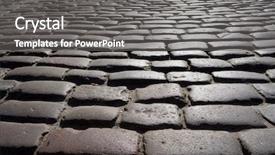  Presentation with paving - Slides having ancient old stone sett paving background and a gray colored foreground