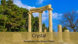  Presentation with ancient greece - Amazing slide deck having ancient olympia in greece backdrop and a gold colored foreground