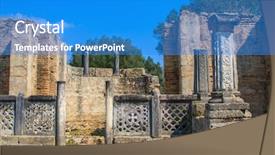  Presentation with ancient greece - Colorful PPT theme enhanced with ancient olympia in greece backdrop and a teal colored foreground