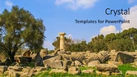  Presentation with ancient greece - PPT theme featuring ancient olympia in greece background and a light blue colored foreground