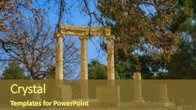  Presentation with ancient greece - Cool new PPT layouts with ancient olympia in greece backdrop and a tawny brown colored foreground