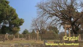  Presentation with ancient greece - Audience pleasing PPT theme consisting of ancient olympia the cradle backdrop and a  colored foreground