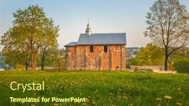  Presentation with orthodox - PPT theme consisting of ancient-orthodox-kalozha-church background and a tawny brown colored foreground