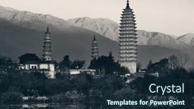  Presentation with ancient china - Colorful presentation enhanced with ancient pagoda in dali old town yunnan china backdrop and a tawny brown colored foreground