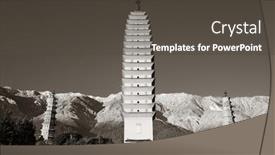  Presentation with ancient china - Cool new PPT layouts with ancient-pagoda-in-dali-old backdrop and a dark gray colored foreground