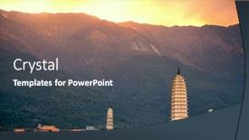  Presentation with ancient china - Audience pleasing presentation consisting of ancient pagoda in dali old town at sunset yunnan china backdrop and a dark gray colored foreground