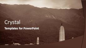  Presentation with ancient china - PPT layouts enhanced with ancient-pagoda-in-dali-old background and a tawny brown colored foreground