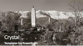  Presentation with ancient china - PPT layouts enhanced with ancient pagoda in dali old town with snow capped mt cangshan yunnan china background and a dark gray colored foreground