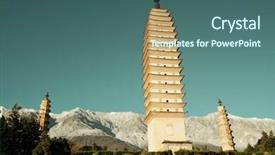  Presentation with ancient china - Cool new slide deck with ancient pagoda in dali old town with snow capped mt cangshan yunnan china backdrop and a ocean colored foreground