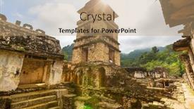  Presentation with pyramid - Presentation enhanced with ancient-palenque-pyramid-in-mexico background and a coral colored foreground