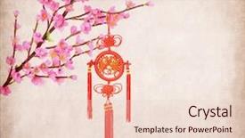  Presentation with mean - Presentation having ancient paper money - traditional chinese knot calligraphy mean background and a lemonade colored foreground