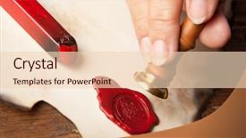  Presentation with wax - Colorful slides enhanced with diploma scroll with wax seal backdrop and a lemonade colored foreground