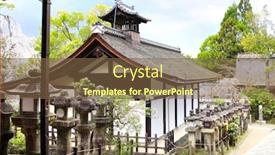  Presentation with ancient japan - Presentation design with ancient-pavilion-and-old-stone background and a tawny brown colored foreground