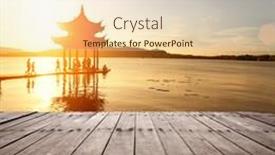  Presentation with glow - Audience pleasing slide deck consisting of ancient pavilion in hangzhou with sunset glow backdrop and a lemonade colored foreground