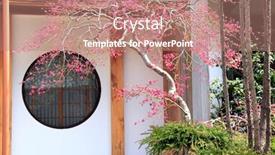  Presentation with ancient japan - Colorful PPT layouts enhanced with ancient-pavilion-with-a-round backdrop and a coral colored foreground