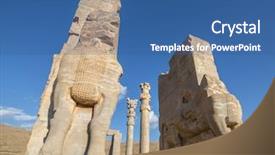  Presentation with iran history - Colorful slide deck enhanced with ancient persepolis gate iran backdrop and a ocean colored foreground