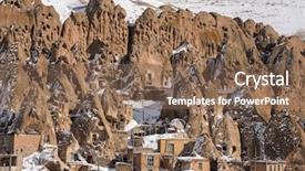  Presentation with persia - Beautiful PPT theme featuring ancient persia - kandovan vilage near tabriz iran backdrop and a violet colored foreground
