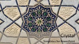  Presentation with persia - Slide set consisting of ancient persia - tiled background with oriental ornaments background and a mint green colored foreground