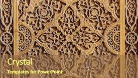  Presentation with traditional wood - Beautiful slide deck featuring ancient persia - traditional east pattern decoration backdrop and a tawny brown colored foreground