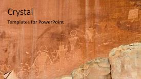  Presentation with petroglyphs - Presentation design consisting of ancient petroglyphs in the capitol background and a red colored foreground