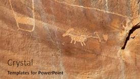  Presentation with petroglyphs - Slide set having ancient-petroglyphs-in-the-capitol background and a coral colored foreground