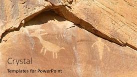 Presentation with petroglyphs - Presentation theme featuring ancient-petroglyphs-in-the-capitol background and a coral colored foreground