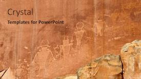  Presentation with petroglyphs - Presentation design enhanced with ancient-petroglyphs-in-the-capitol background and a coral colored foreground