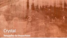  Presentation with petroglyphs - PPT layouts enhanced with ancient petroglyphs in the capitol background and a coral colored foreground