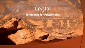  Presentation with petroglyphs - Colorful presentation design enhanced with ancient-petroglyphs-in-the-valley backdrop and a coral colored foreground