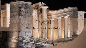  Presentation with greek pillars - Slide set enhanced with ancient-pillars-at-the-acropolis background and a coral colored foreground